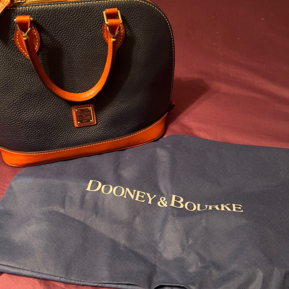 Dooney & Bourke Saffiano Pebble Grain Leather Doomed Satchel, Navy